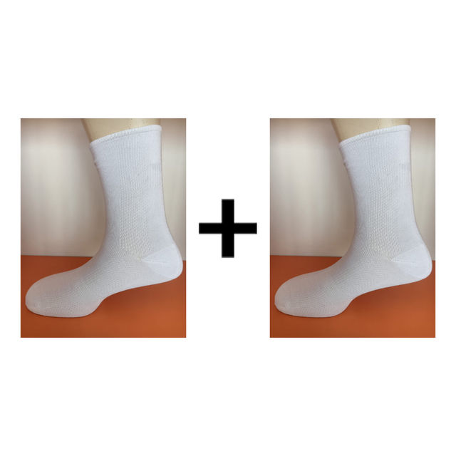 Freecultr Unisex Solid Bamboo Socks | White - Free Size 1 pc X 2 Combo