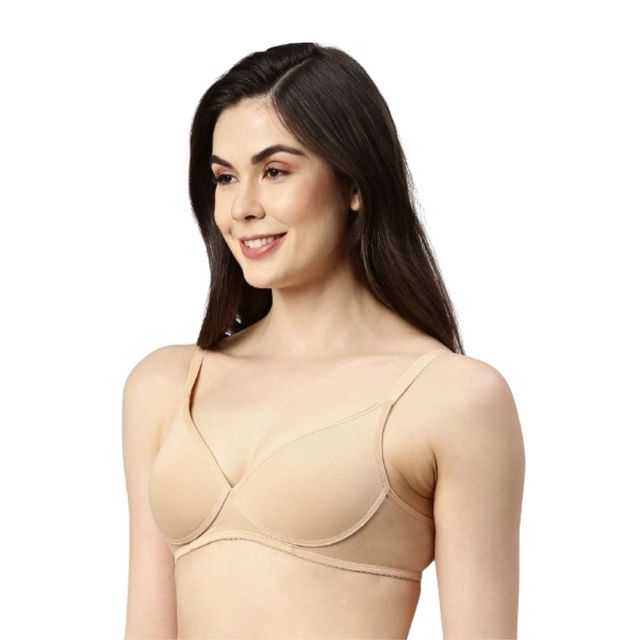 Enamor Women's A039 Perfect Coverage Cotton T-shirt Bra|Padded|Wirefree | Skin-32C