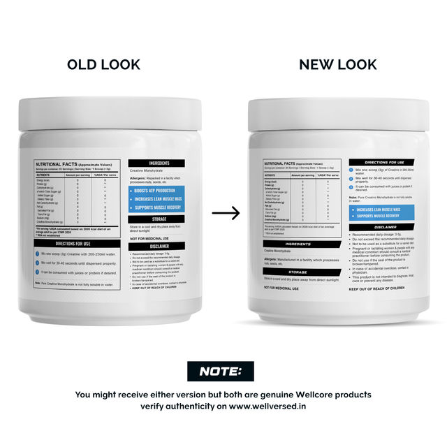 Wellcore - Micronised Creatine Monohydrate (250G, 83 Servings) | 100% Pure Creatine | Unflavored