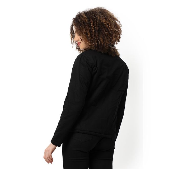 Campus Sutra Women's Jacket | Black - XL