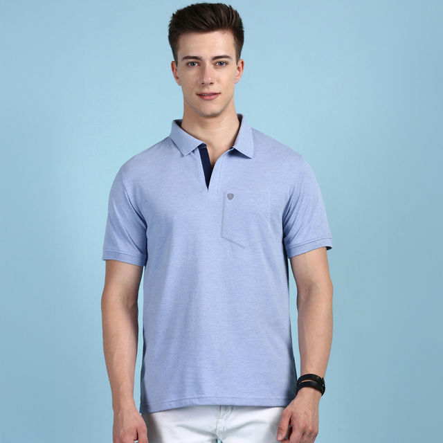 Buy Lux Cozi Men's Solid Cotton Polo T-shirt with Pocket | Oxy