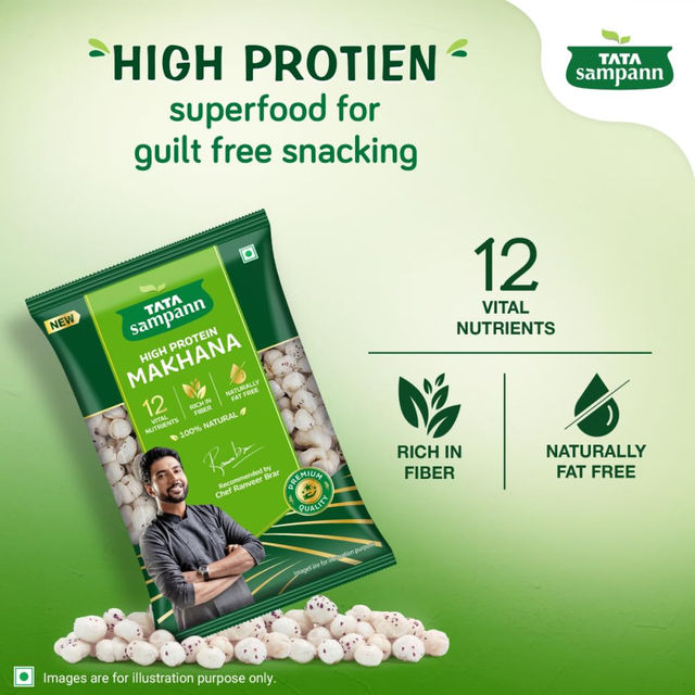 Tata Sampann High Protein Makhana (Foxnut) | Phool Makhana for Prasadam - 100% Natural and Fat Free