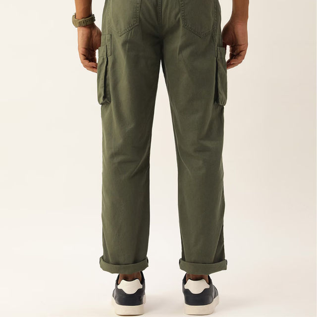 Bene Kleed Men's Straight Cargo Trousers | Olive - 34