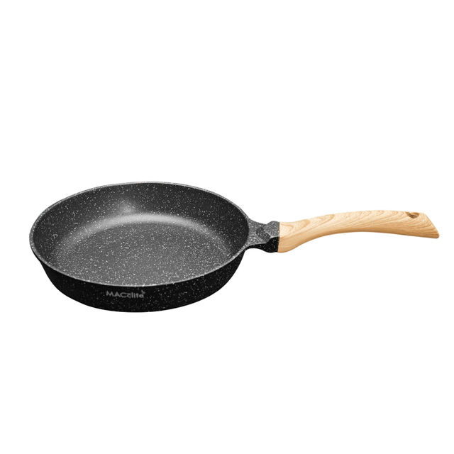 Macclite Non-Stick PDC Granite+ Induction Base Hard Rock Deep Frying Pan 24 cm With Glass lid