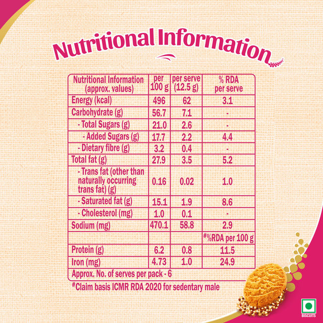 Sunfeast Farmlite Super Millets Ragi and Jowar Cookies,Delightfully Tasty & Crunchy 75 g Combo