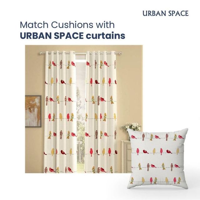 Urban Space Cotton Cushion Covers, Set of 3, made of Cotton 16 inch x 16 inch,Butterfly