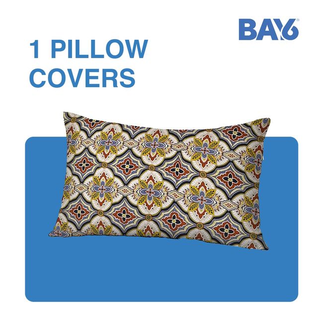 BAY6 Microfibre Floral Single Bedsheet - Beige & Brown | 150 x 220 cm + Pillow Cover