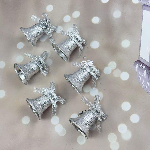 Gullak 3.5 cm 6 pcs Rose Bell In Card Silver