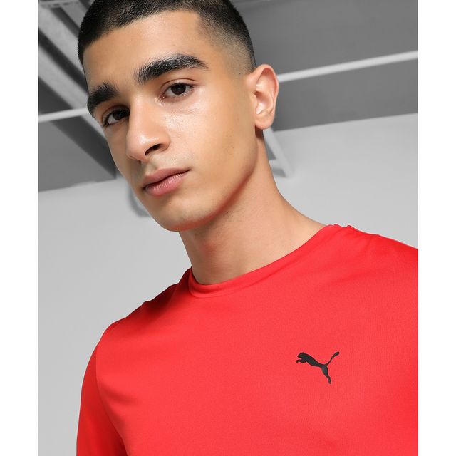 Puma Men's ESS Active Logo T-shirt | Red | S