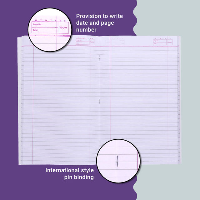Navneet Youva Soft cover Single Line 172 Pages Long Notebook for Students 17cm x 27cm