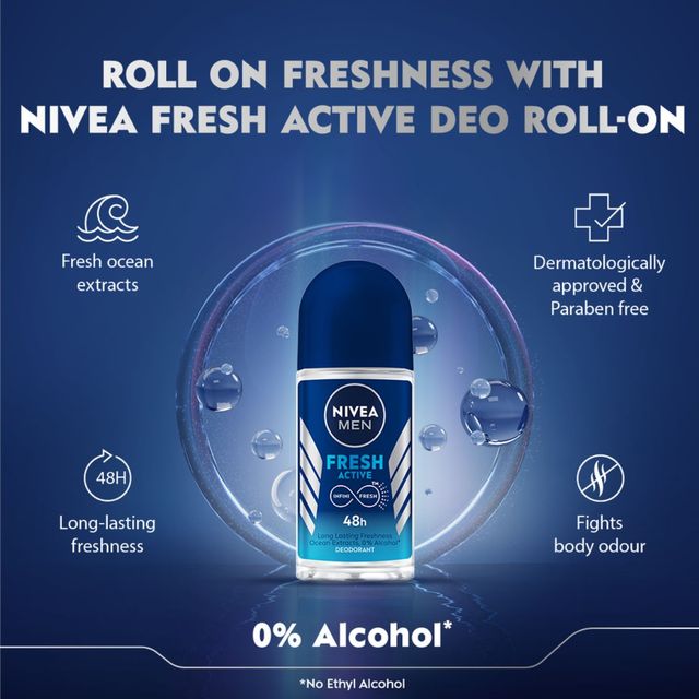 Nivea Fresh Active Underarm Roll On 72h Protection