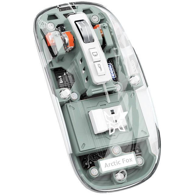 Arctic Fox Pureview Transparent Wireless And Bluetooth Rechargeable Mouse(Paste Green)