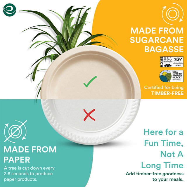 Eco Soul 9 Inch Round | 10 Count | Disposable Plate