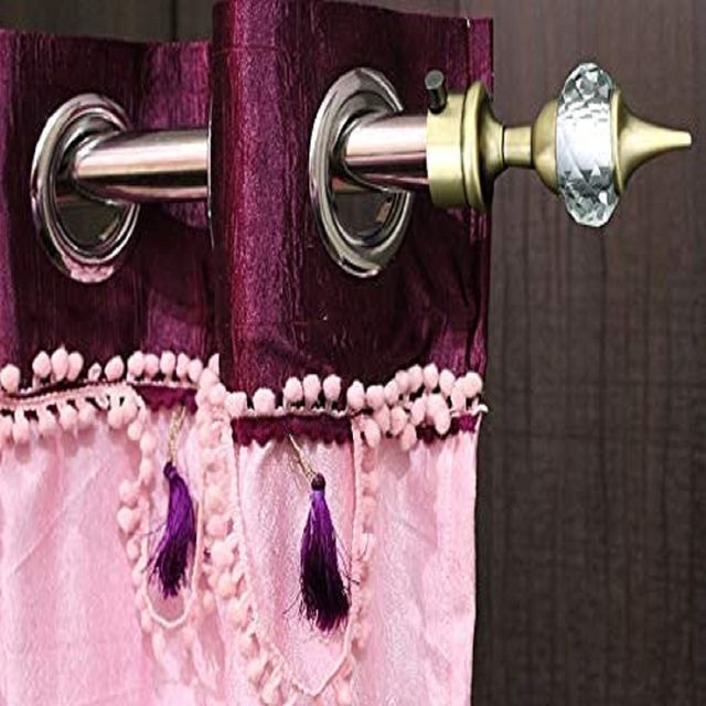 Gloxy ENTERPRISE Aluminium Single Diamond Curtain Brackets with Support & Fittings | Antique 5 Pair