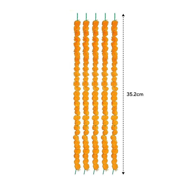 Samsidhi Artificial Marigold Flower Strings - Pack Of 5