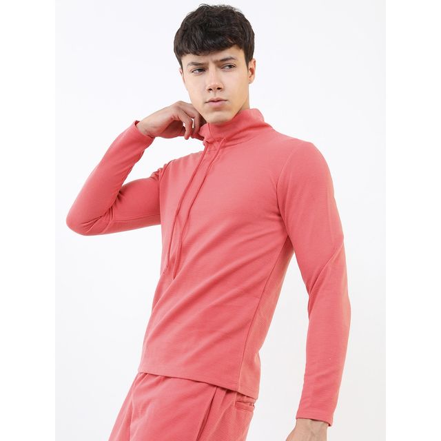 Ketch Men Solid Fuchsia Polo Collar Regular Fit T-Shirt | Red | S