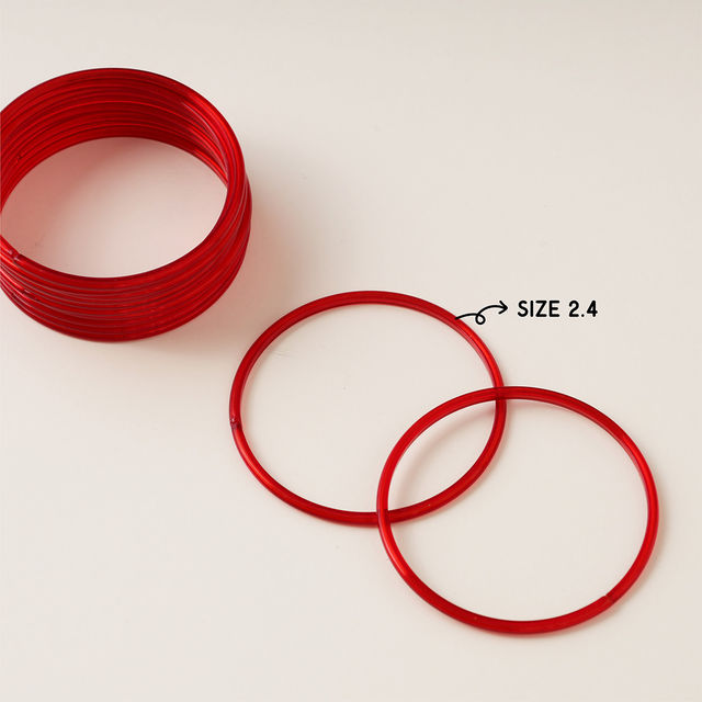 Oye Happy Red Glass Bangles Size