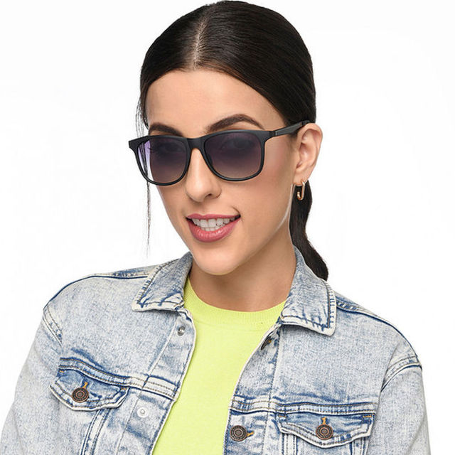 Lavie Chirpy Envelope Clutch(1pc), Vincent Chase by Lenskart | Full Rim Wayfarer Sunglasses | Polarized UV Protected | Unisex | Large | Black(1pc) & Voylla Valentine's Day Mosaic Heart Earrings(2pc) Combo