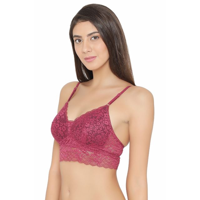 Clovia Women Padded Non-Wired Full Coverage Multiway Longline Bralette | Purple | 32B