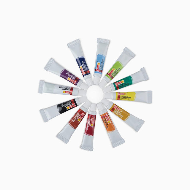 Camel Student Water Colours Assorted Pack Of Tubes, 12 Shades In 5Ml