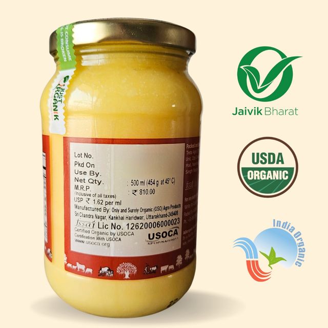 Just Organik Organic Cow Desi Ghee/Tuppa