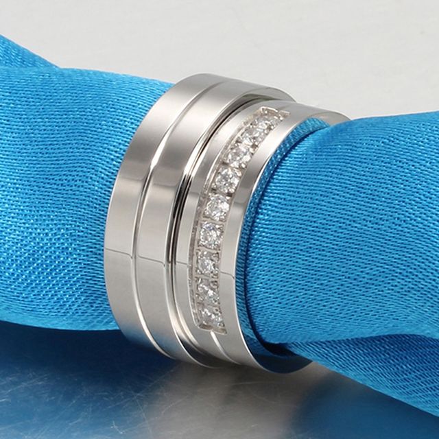Peora Silver Crystal Promise Rings. Wedding, Anniversary, Engagement. Couples.
