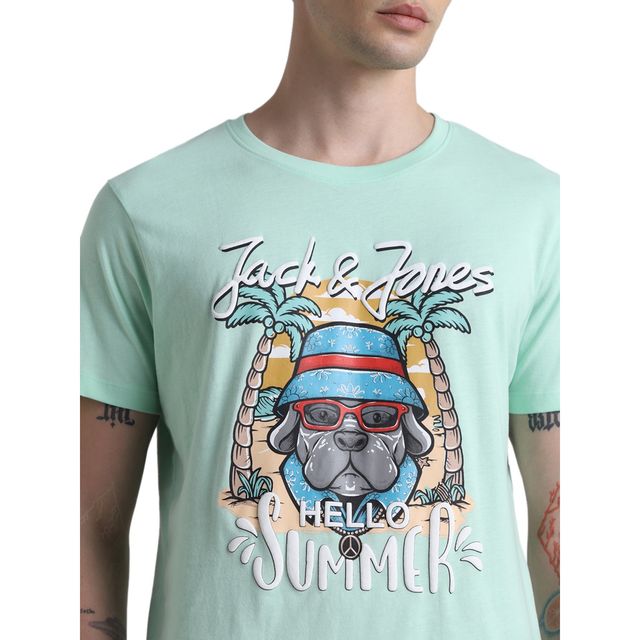 JACK & JONES Men's Regular fit T-shirt | Green - XL