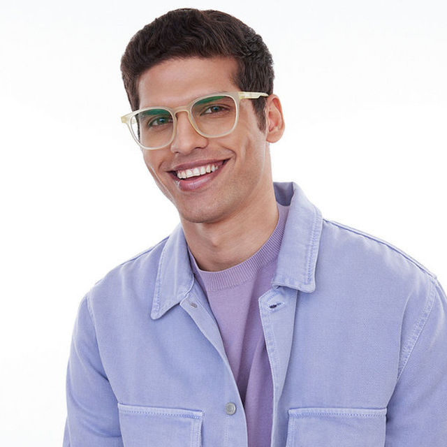 Lenskart Hustlr Unisex Solid Plastic Computer Glasses | Sand Dune - M