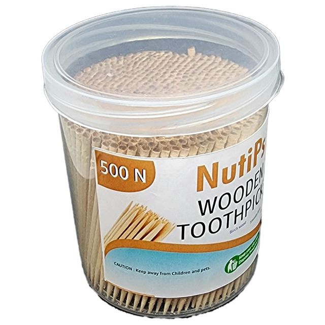 Nutips Premium Wooden Toothpick Jar