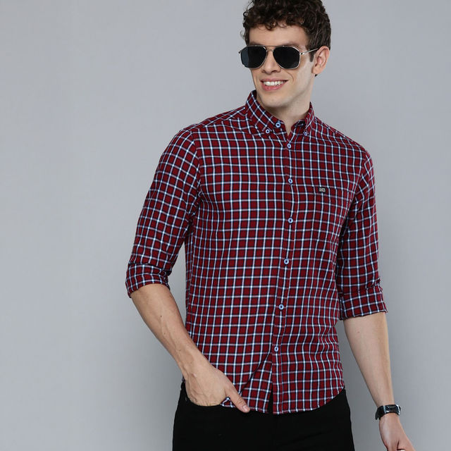 Buy The Indian Garage Co Men's Slim Fit Checkered Casual Shirt