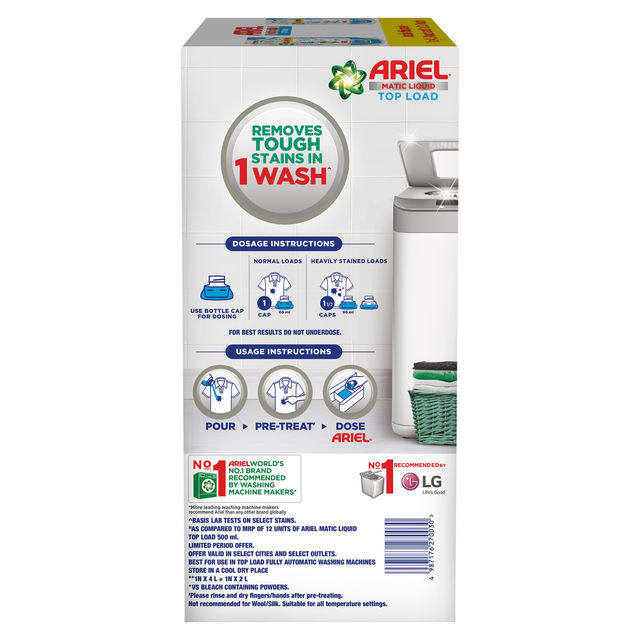 Ariel Stain Removal Top Load Washing Machine Detergent Liquid