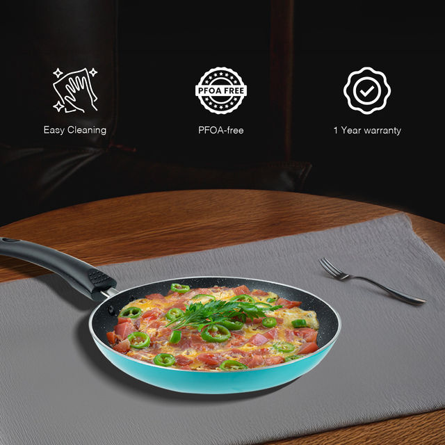 BAY6 Nonstick Induction Bottom Fry Pan (3mm) 22 cm -Teal