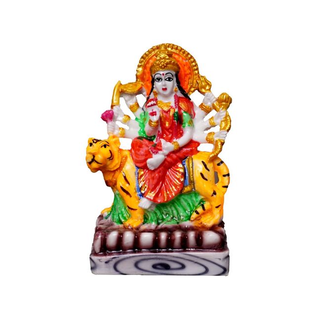 Aravi Divine Vibes Durga Mata Deity Idol - Multicolor | 5.25 x 3.5 inch
