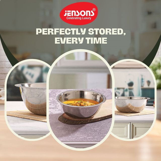 Jensons Stainless Steel Deep Mixing Bowl 20 cm 1 pc X 2 Combo