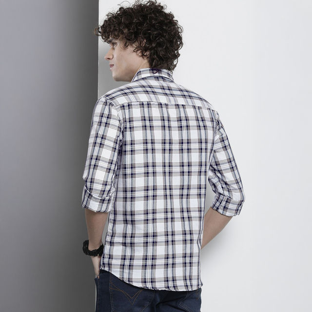 The Indian Garage Co Men's Regular Fit Checkered Casual Shirt