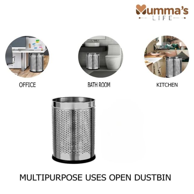 Mumma s Life Open Perforated Dustbin without Lid | Garbage Bin | 7 x 10 in | 6 L