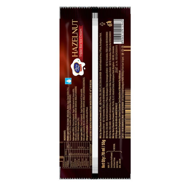 Dairy Day Hazelnut Triple bar- Ice Cream Stick