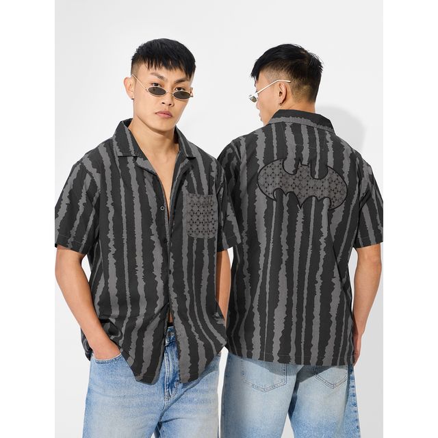 The Souled Store Men's Regular Batman - Dark Knight Holiday Shirts | Grey | XL