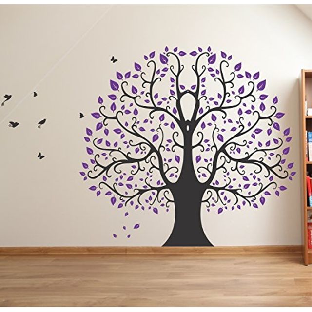 BAY6 Big Violet Tree Removable Sticker - 110cm | Pack Of 1