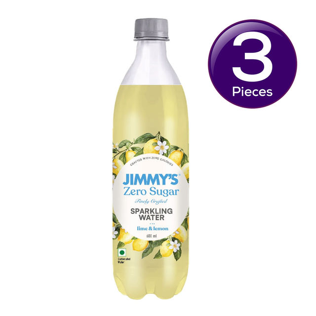 Jimmy's Zero Sugar Lime & Lemon Sparkling Water 600 ml X 3 Combo