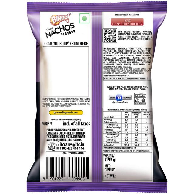 Bingo! Cheese Nachos with Free Dip