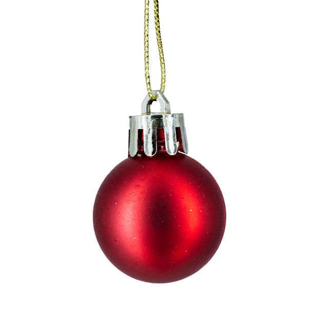 Gullak 4 cm - 6 pcs Shiny+Matt Ball In Pvc Box Red