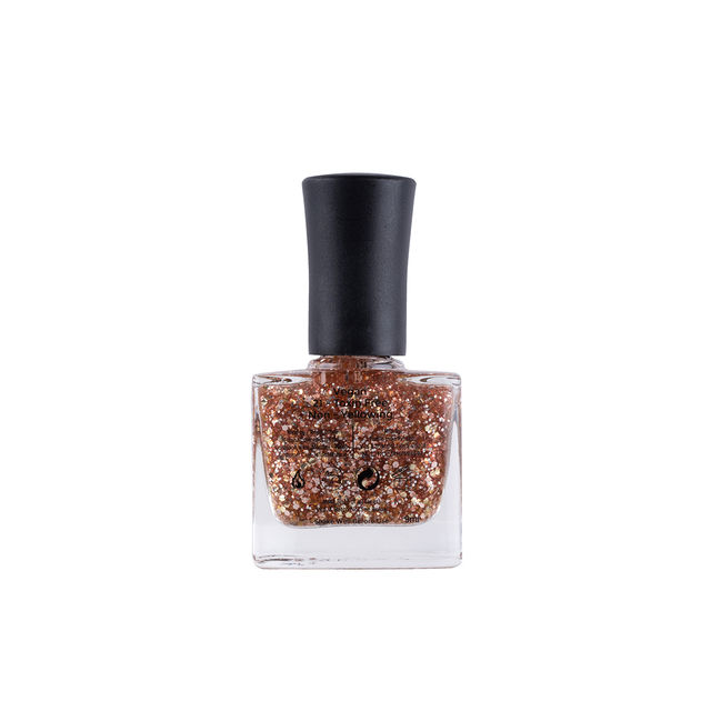 Color Fx Ultra Glossy Glitter Nail Polish, Rose Gold Transparent Top coat Long Lasting Nail Paint, 173