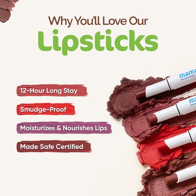 Mamaearth Moisture Matte Longstay Lipstick With Avocado Oil & Vitamin E - Carnation Nude