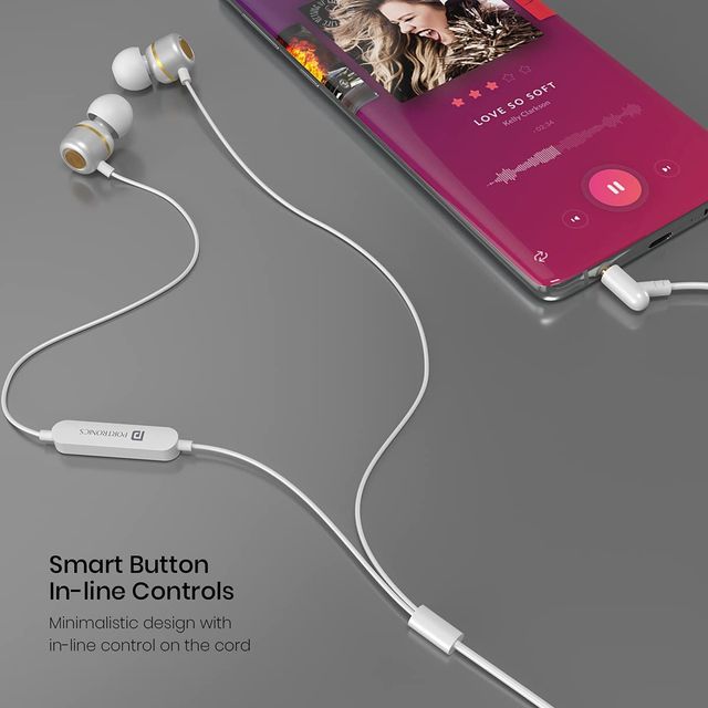 Portronics Conch 10 In-Ear Wired Earphone With 3.5Mm Jack Power Audio Built-In Mic Tangle Resistant(White)