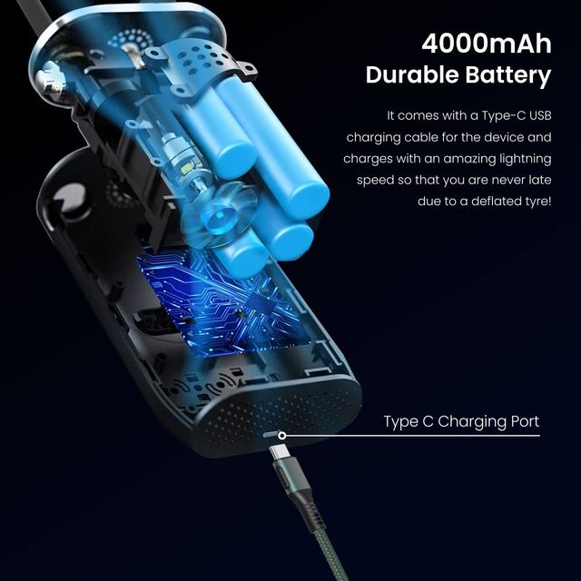 Portronics Tyre Inflator - Digital Display | 4000 Mah