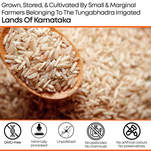 Safe Harvest Pesticide Free Sonamasuri Unpolished Brown Rice| Arsenic Free