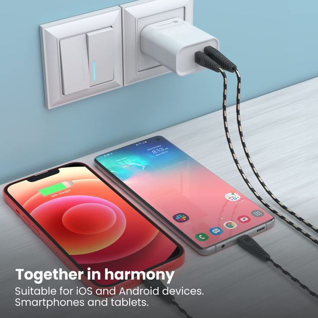 Portronics Adapto 45 20W Mobile Charger Adapter Dual Port (USB A + PD Type C) White