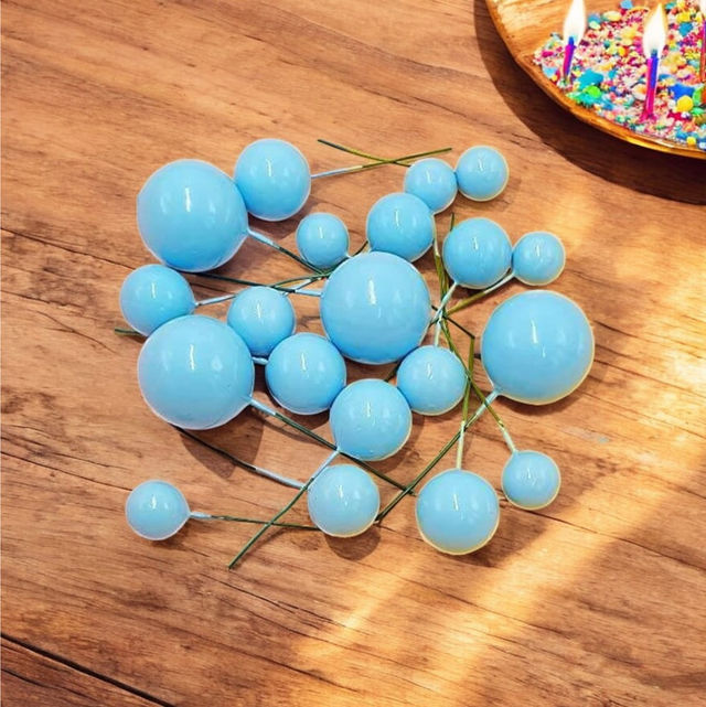 Chrome Faux Balls Topper For Cake Decoration (Colour May Vary)