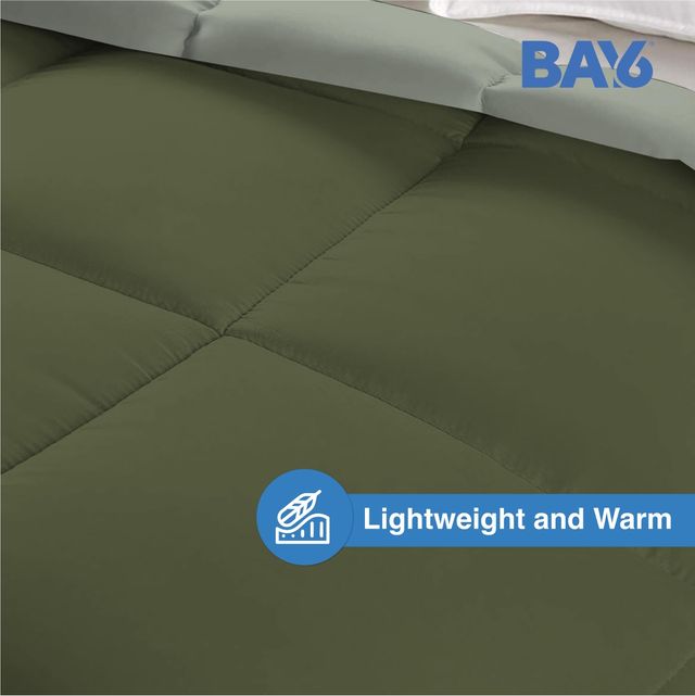 BAY6 Microfibre Solid Colour Double Bed Comforter - Olive/Green | 210 x 220 cm